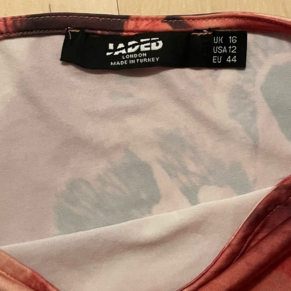 Jaded London Asymmetric Rose Print One Shoulder Top Size US 12 - Picture 5 of 7